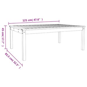 vidaXL Trädgårdsbord honungsbrun 121x82,5x45 cm massiv furu - Bild 8