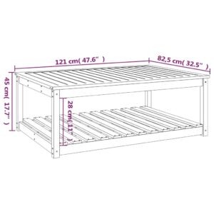 vidaXL Trädgårdsbord honungsbrun 121x82,5x45 cm massiv furu - Bild 8