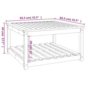 vidaXL Trädgårdsbord svart 82,5x82,5x45 cm massiv furu - Bild 8