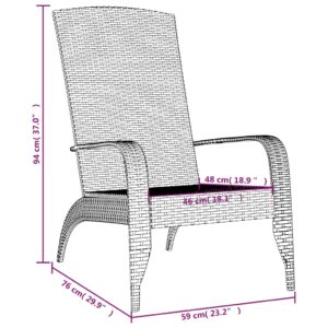 vidaXL Adirondackstol konstrotting svart - Bild 7