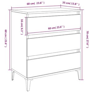 vidaXL Byrå vit högglans 60x35x70 cm konstruerat trä - Bild 9