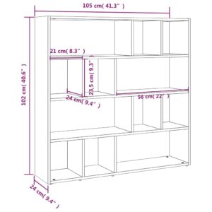 vidaXL Bokhylla/Rumsavdelare vit 105x24x102 cm - Bild 8