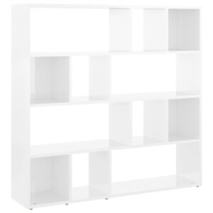 vidaXL Bokhylla/Rumsavdelare högglans vit 105x24x102 cm - Bild 2