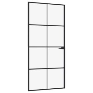 vidaXL Innerdörr 93x201,5 cm härdat glas och aluminium slim - Bild 2