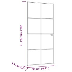 vidaXL Innerdörr 93x201,5 cm härdat glas och aluminium slim - Bild 8