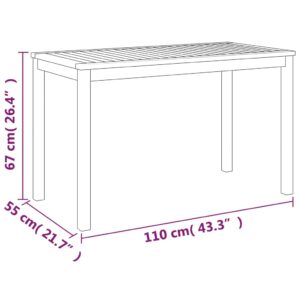 vidaXL Trädgårdsbord 110x55x67 cm massivt akaciaträ - Bild 7