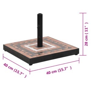 vidaXL Parasollfot terrakotta och vit fyrkantig 12 kg - Bild 7