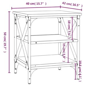 vidaXL Soffbord 2 st rökfärgad ek 40x42x50 cm konstruerat trä - Bild 10