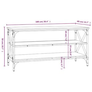 vidaXL Tv-bänk rökfärgad ek 100x40x50 cm konstruerat trä - Bild 9