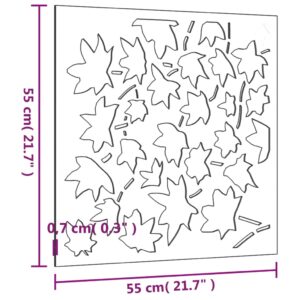 vidaXL Väggdekoration 55x55 cm rosttrögt stål lönndesign - Bild 8