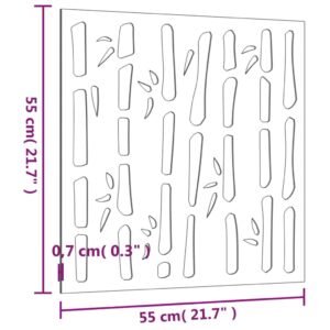 vidaXL Väggdekoration 55x55 cm rosttrögt stål bambudesign - Bild 8