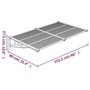 vidaXL Entrétak svart och transparent 152,5x90 cm polykarbonat - Bild 6