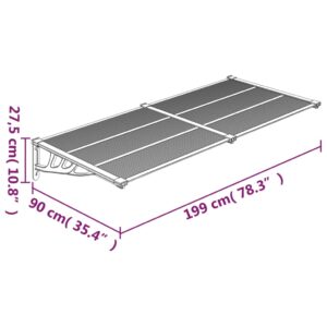 vidaXL Entrétak grå och transparent 199x90 cm polykarbonat - Bild 6