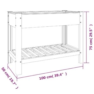 vidaXL Upphöjd odlingslåda grå 100x50x75 cm WPC - Bild 7