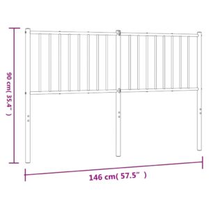 vidaXL Huvudgavel metall vit 140 cm - Bild 7