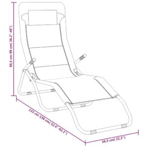 vidaXL Solstolar fällbara 2 st svart textilen och pulverlackerat stål - Bild 12