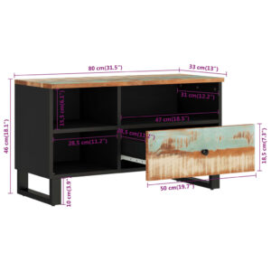 vidaXL Tv-bänk 80x33x46 cm massivt återvunnet och konstruerat trä - Bild 11