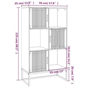 vidaXL Skåp svart 70x35x125 cm konstruerat trä - Bild 7