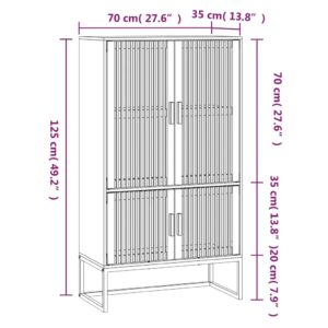 vidaXL Skåp svart 70x35x125 cm konstruerat trä - Bild 7