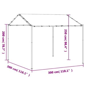 vidaXL Paviljong antracit 3x3 m stål och tyg - Bild 9