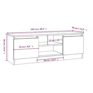 vidaXL TV-bänk med dörr Brun ek 102x30x36 cm - Bild 9