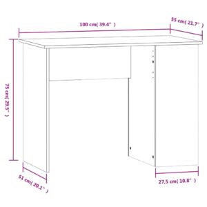 vidaXL Skrivbord svart 100x55x75 cm konstruerat trä - Bild 8