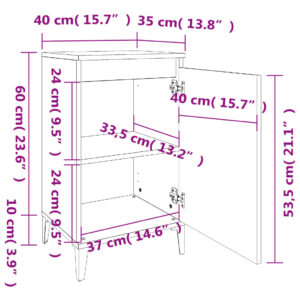 vidaXL Sängbord 2 st svart 40x35x70 cm konstruerat trä - Bild 11