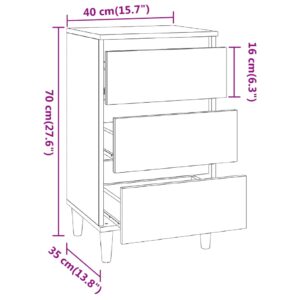 vidaXL Sängbord betonggrå 40x35x70 cm konstruerat trä - Bild 10