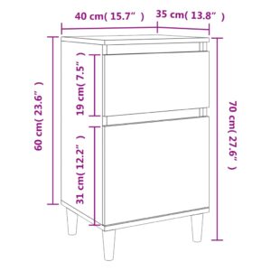 vidaXL Sängbord betonggrå 2 st 40x35x70 cm - Bild 11