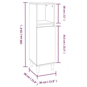 vidaXL Badrumsskåp vit 30x30x100 cm konstruerat trä - Bild 11