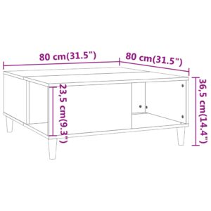 vidaXL Soffbord sonoma-ek 80x80x36,5 cm konstruerat trä - Bild 8