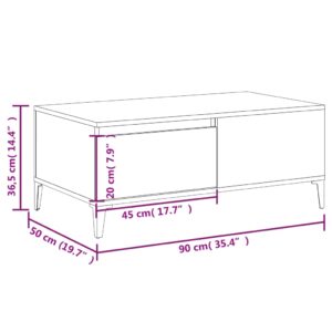 vidaXL Soffbord vit högglans 90x50x36,5 cm konstruerat trä - Bild 10