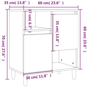 vidaXL Byrå betonggrå 60x35x70 cm konstruerat trä - Bild 10