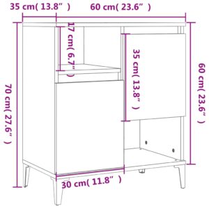 vidaXL Byrå vit högglans 60x35x70 cm konstruerat trä - Bild 10