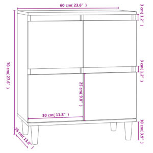 vidaXL Byrå vit högglans 60x35x70 cm konstruerat trä - Bild 10