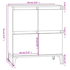 vidaXL Byrå vit 60x35x70 cm konstruerat trä - Bild 10