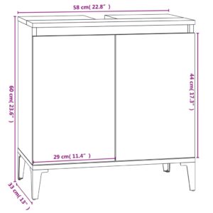 vidaXL Tvättställsskåp svart 58x33x60 cm konstruerat trä - Bild 10