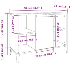 vidaXL Tvättställsskåp vit högglans 80x33x60 cm konstruerat trä - Bild 11