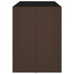 vidaXL Barbord med glasskiva brun 145x80x110 cm konstrotting - Bild 4