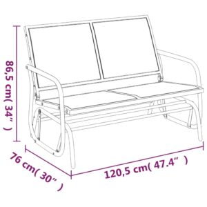 vidaXL Gungbänk svart 120,5x76x86,5 cm textilene&stål - Bild 7