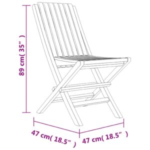 vidaXL Hopfällbara trädgårdsstolar 2 st 47x47x89 cm massiv teak - Bild 8