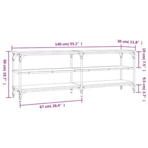 vidaXL Tv-bänk brun ek 140x30x50 cm konstruerat trä - Bild 9
