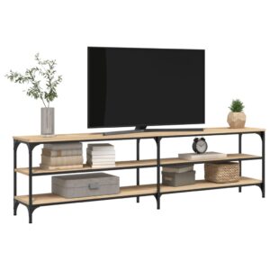 vidaXL Tv-bänk sonoma-ek 180x30x50 cm konstruerat trä och metall - Bild 4