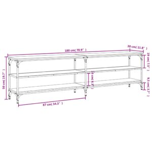 vidaXL Tv-bänk sonoma-ek 180x30x50 cm konstruerat trä och metall - Bild 9