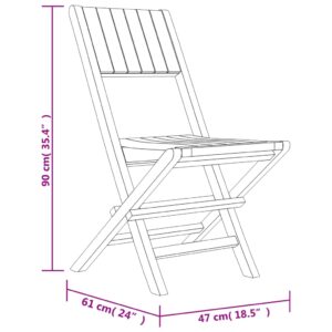 vidaXL Hopfällbara trädgårdsstolar 4 st 47x61x90 cm massiv teak - Bild 5