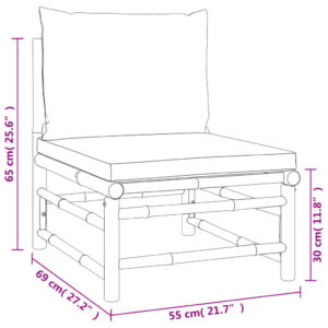 vidaXL Loungegrupp 6 delar taupe dynor bambu - Bild 9