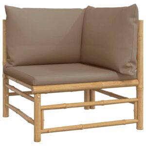 vidaXL Loungegrupp 10 delar taupe dynor bambu - Bild 4