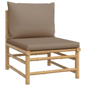 vidaXL Loungegrupp 10 delar taupe dynor bambu - Bild 5