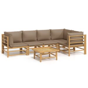 vidaXL Loungegrupp 6 delar taupe dynor bambu - Bild 2