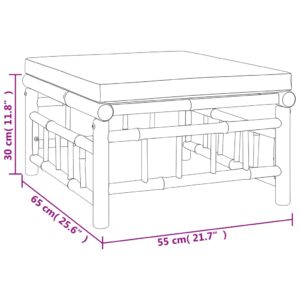 vidaXL Loungegrupp 5 delar gräddvita dynor bambu - Bild 10